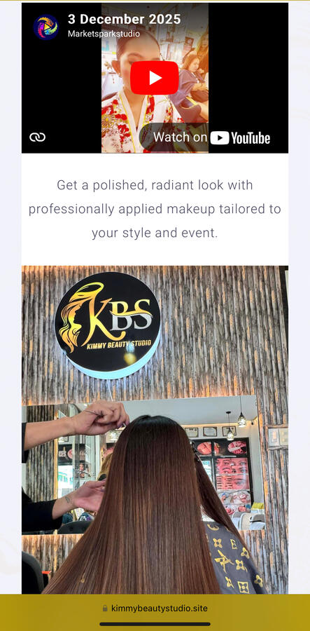 Kimmy Beauty Studio’s landing pages Kimmy Beauty Studio’s landing pages