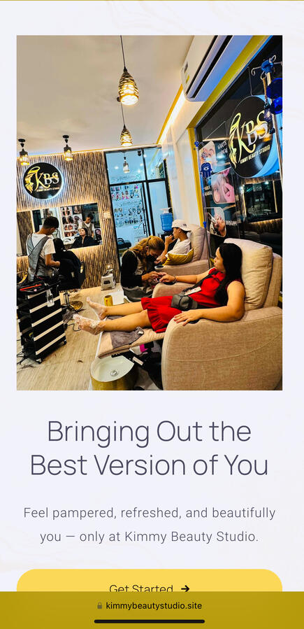 Kimmy Beauty Studio’s landing pages