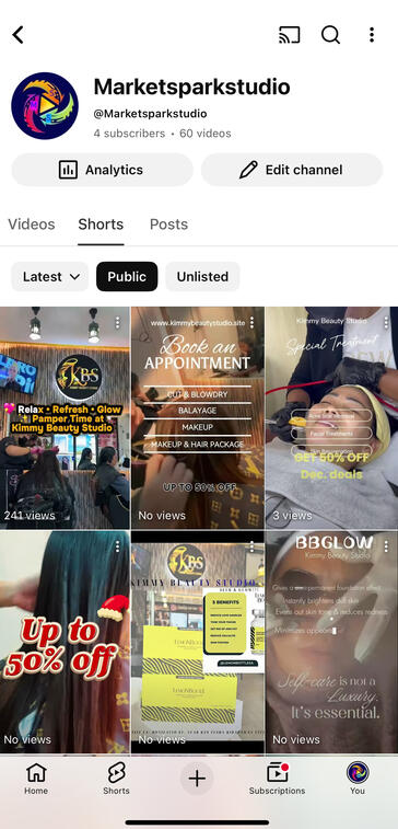 Kimmy Beauty Studio’s landing pages