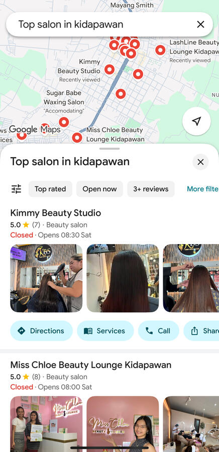 Kimmy Beauty Studio’s landing pages