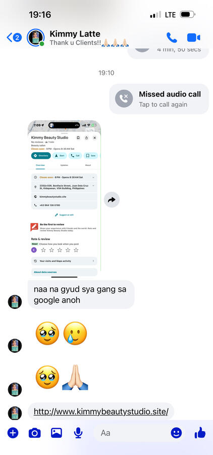 Kimmy Beauty Studio’s landing pages